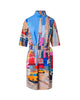 NYC PAPER COLLAGE PRINT SHIRTDRESS