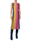 REVERSE RAINBOW KNIT SLEEVELESS MIDI DRESS