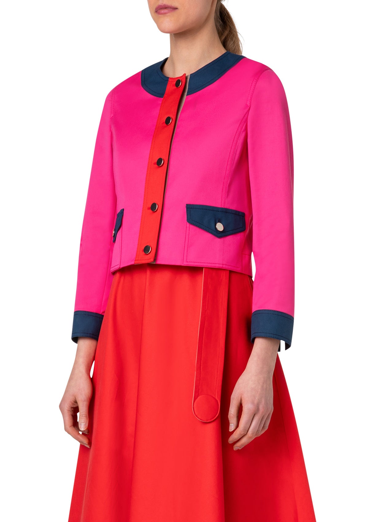 COLORBLOCK COTTON GABARDINE JACKET