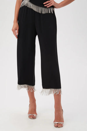 OBERON RHINESTONE FRINGE CROPPED PANT