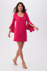 BARBETTE UNECK CREPE KNIT COCKTAIL DRESS WITH BELL SLEEVES