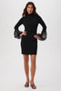 LARISSA 2 TURTLENECK SWEATER DRESS WITH SHEER SLEEVE CUFFS