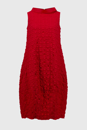 TEXTURED WOVEN SLEEVELESS COCOON DRESS