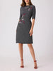 TWEED A LINE APPLIQUE DRESS