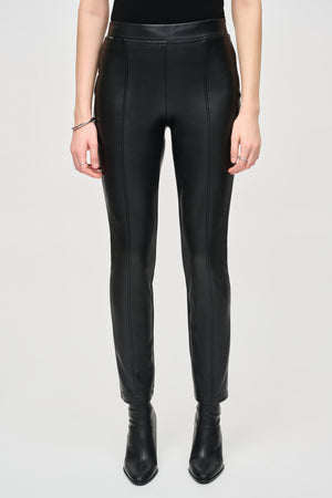 BONDED LEATHERETTE SLIM FIT PANTS