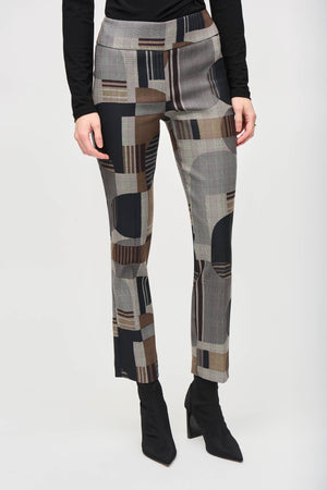 JACQUARD ABSTRACT PRINT STRAIGHT PULL ON PANT