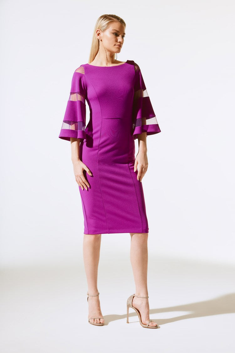 SCUBA CREPE WITH MESH SHEATH DRESS