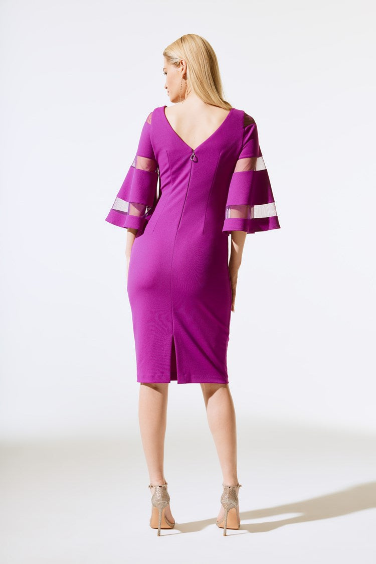 SCUBA CREPE WITH MESH SHEATH DRESS