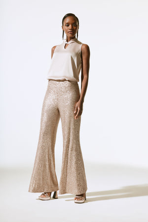 SEQUINED WIDE LEG PANT