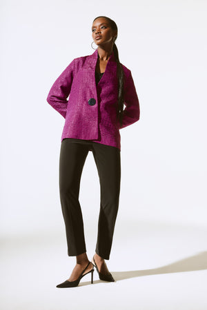 CRINKLE JACQUARD TRAPEZE JACKET