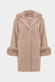 FEATHER YARN FAUX FUR SWEATER COAT