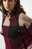 PLAID JACQUARD SWEATER KNIT TOP