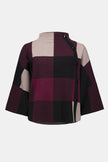 PLAID JACQUARD SWEATER KNIT TOP