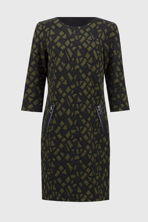 JACQUARD KNIT STRAIGHT DRESS