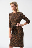 SILKY KNIT ANIMAL PRINT SHEATH DRESS