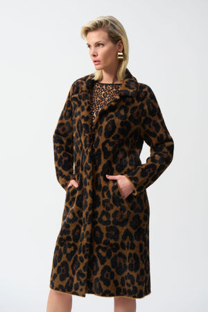 JACQUARD SWEATER ANIMAL PRINT COAT