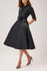 TAFFETA AND FAILLE DAYTIME SHIRT DRESS