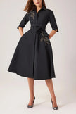 TAFFETA AND FAILLE DAYTIME SHIRT DRESS