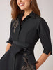 TAFFETA AND FAILLE DAYTIME SHIRT DRESS