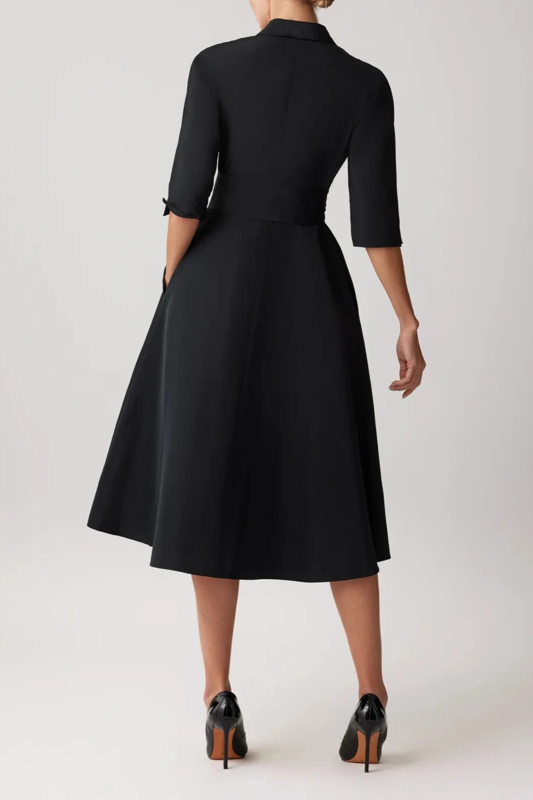 TAFFETA AND FAILLE DAYTIME SHIRT DRESS