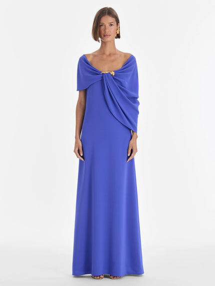 OFF SHOULDER DRAPED DETAIL GEORGETTE CAFTAN