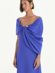 OFF SHOULDER DRAPED DETAIL GEORGETTE CAFTAN