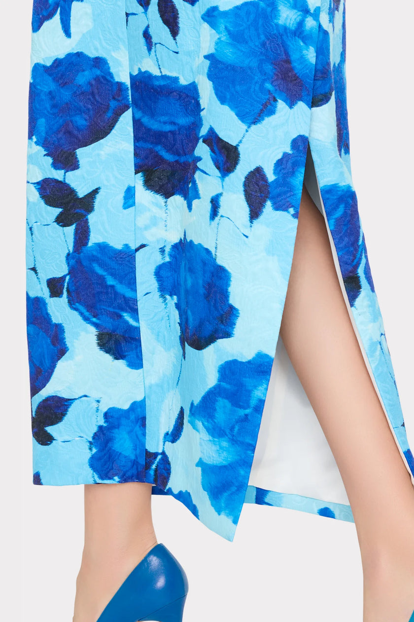 ORION BLURRED BLOSSOM JACQUARD DRESS