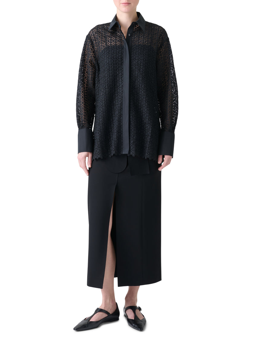 DAISY GUIPURE BUTTON DOWN SHIRT