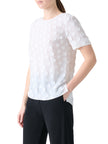 POLKA DOT APPLIQUE TECHNO GEORGETTE BLOUSE