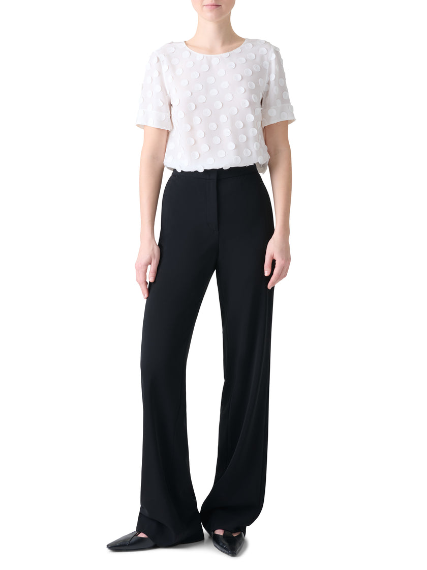 POLKA DOT APPLIQUE TECHNO GEORGETTE BLOUSE