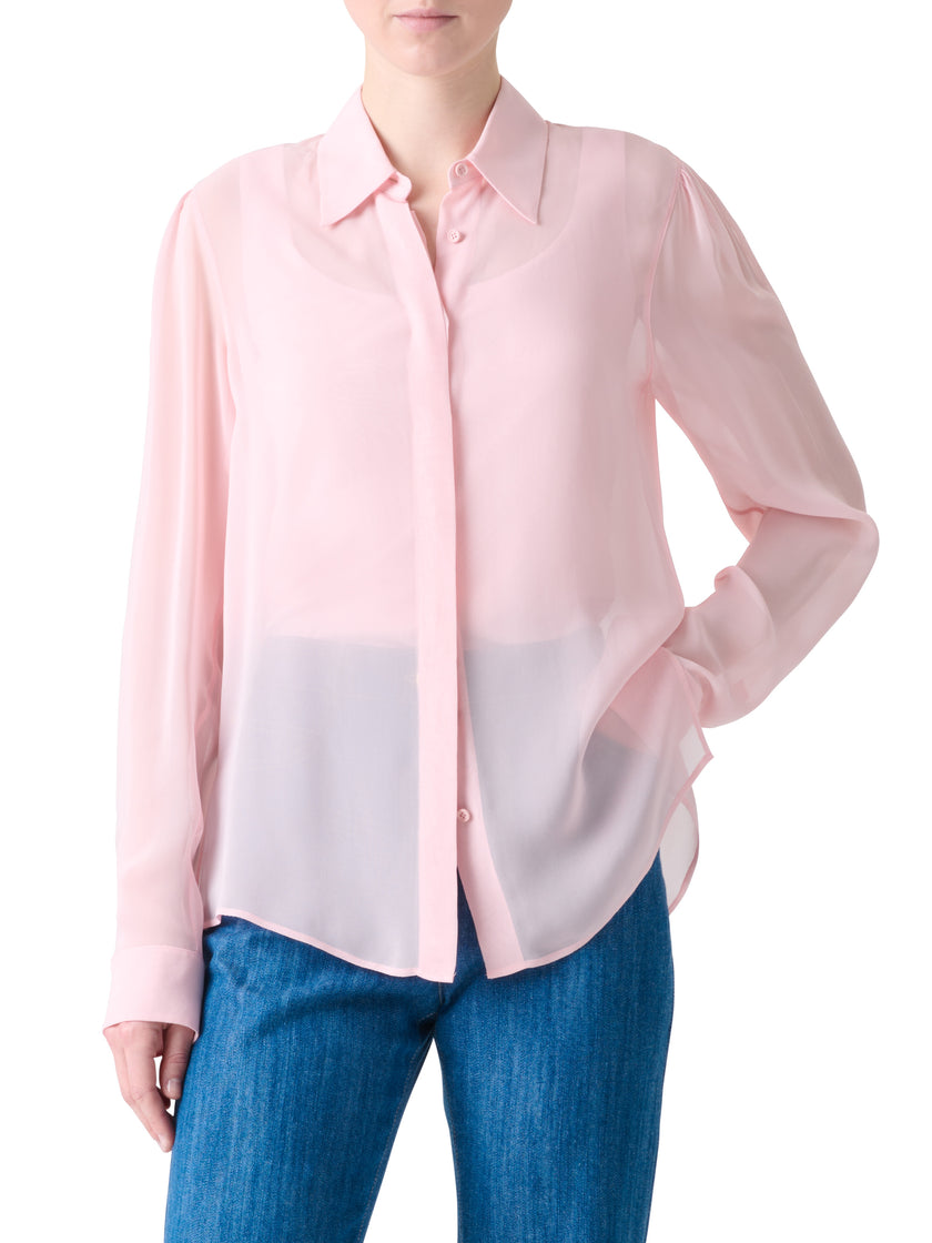VISCOSE GEORGETTE BUTTON DOWN BOHO BLOUSE