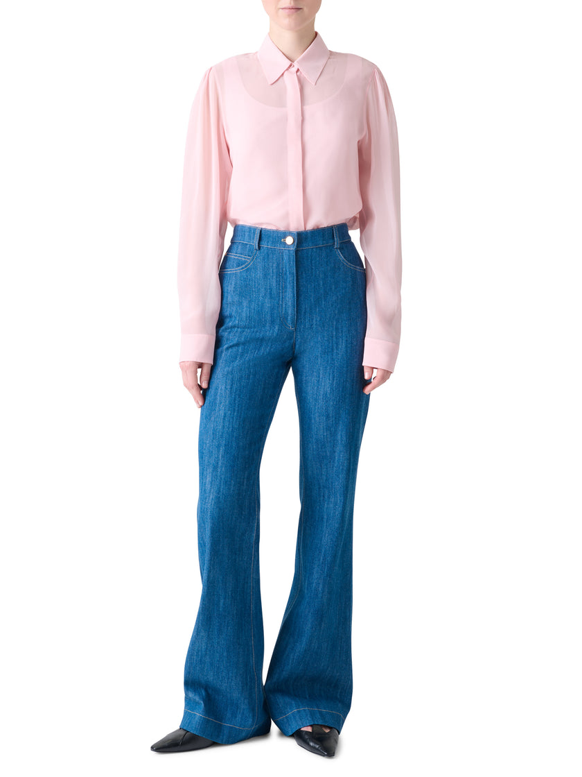 VISCOSE GEORGETTE BUTTON DOWN BOHO BLOUSE