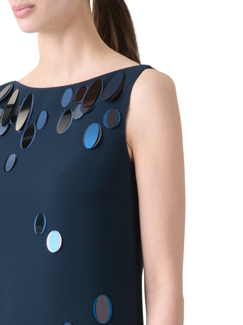 SEQUIN DOT HEAVY CREPE MIDI DRESS