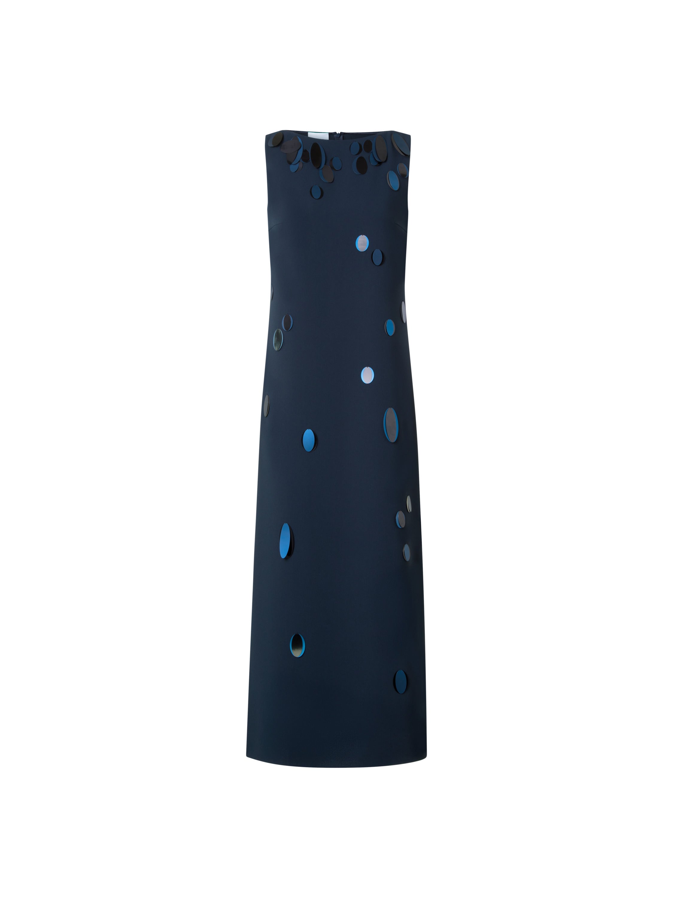 SEQUIN DOT HEAVY CREPE MIDI DRESS