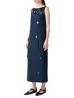 SEQUIN DOT HEAVY CREPE MIDI DRESS