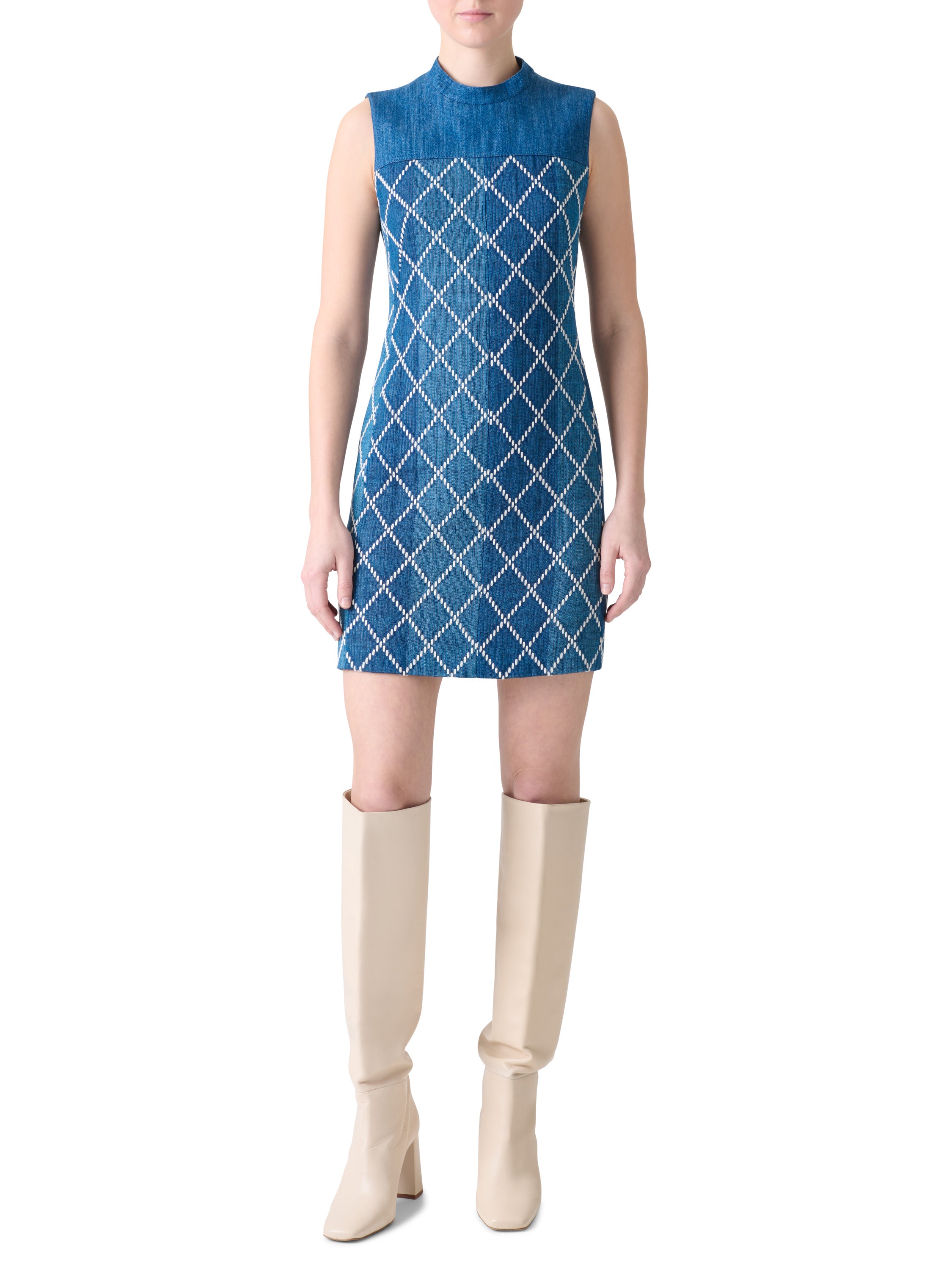 SHEATH DRESS WITH DIAMOND JACQUARD