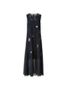 DROPPING DOTS PAILETTE TECHNO TULLE MIDI DRESS