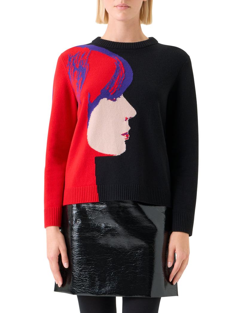FRANCOISE HARDY PRINT SWEATER
