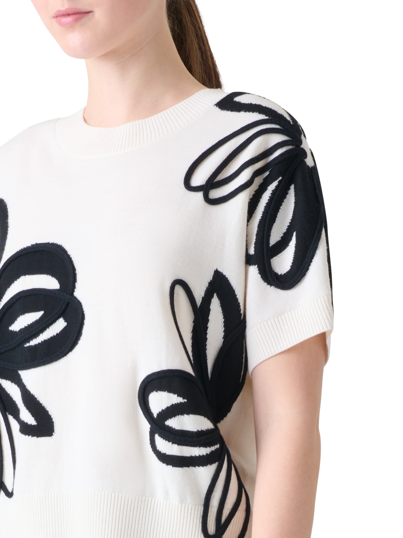 DAISY BLOW UP INTERSIA MERINO WOOL SWEATER