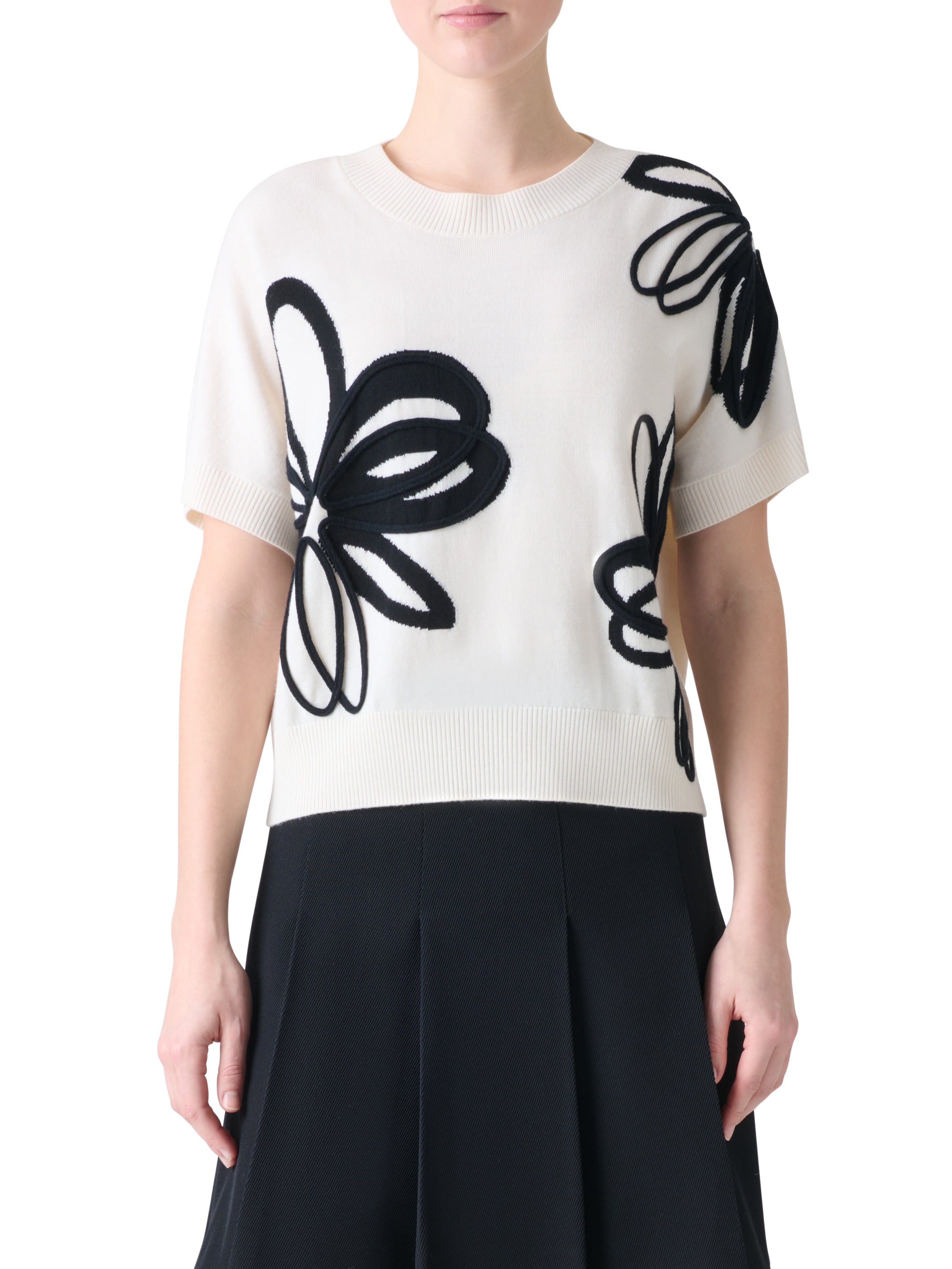 DAISY BLOW UP INTERSIA MERINO WOOL SWEATER