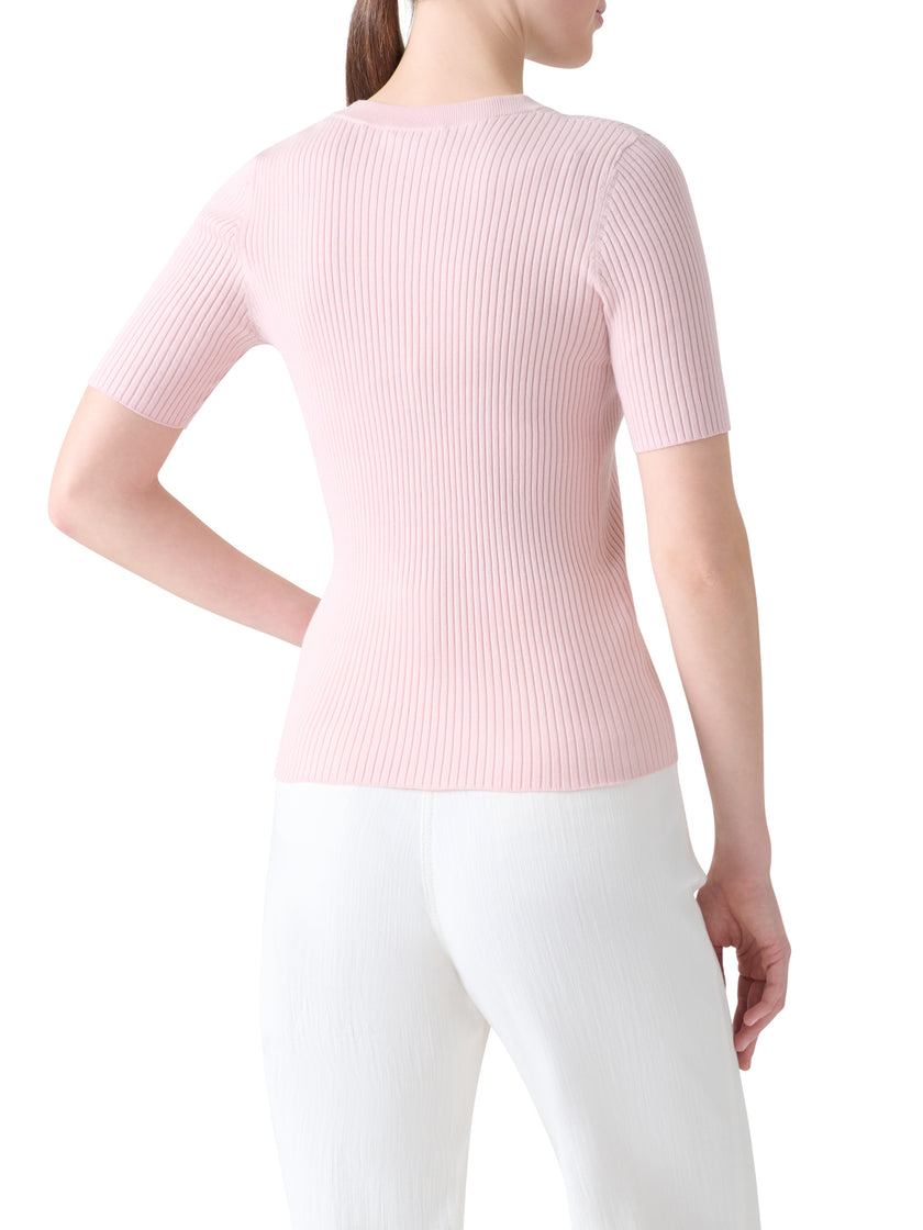 TWISTED COTTON RIBBED TOP