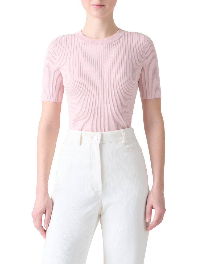 TWISTED COTTON RIBBED TOP