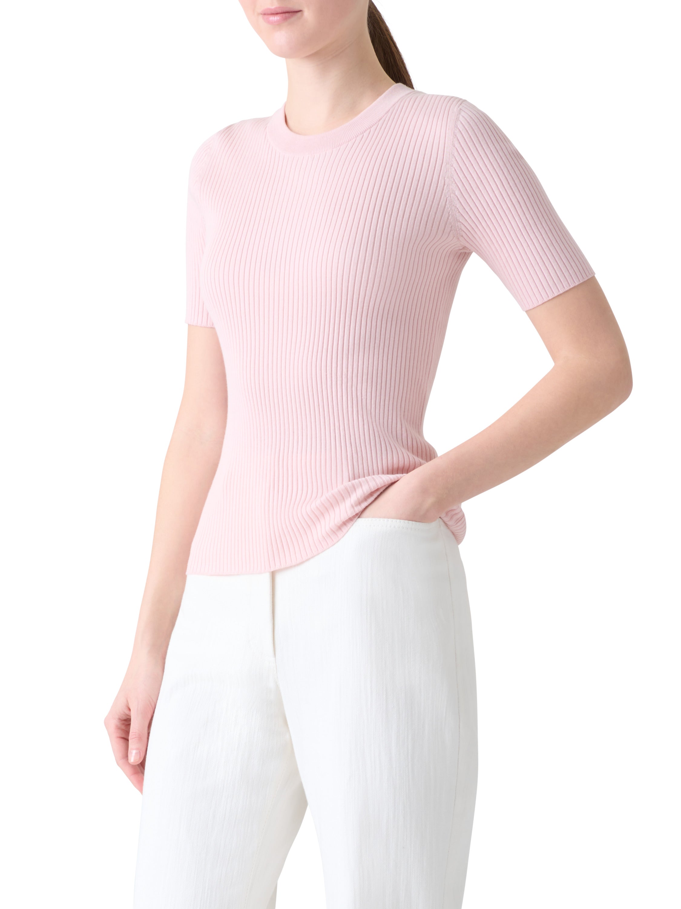 TWISTED COTTON RIBBED TOP