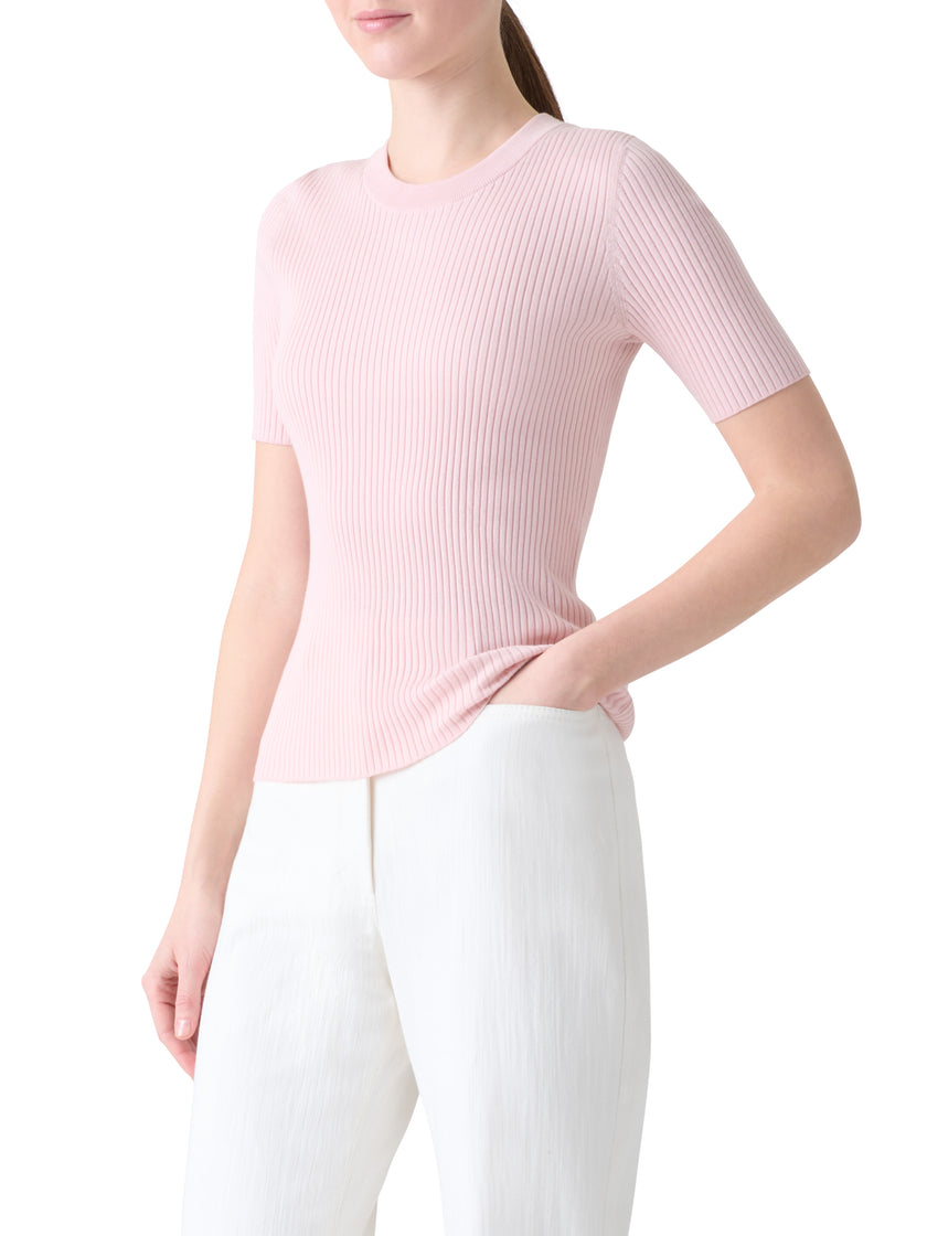 TWISTED COTTON RIBBED TOP