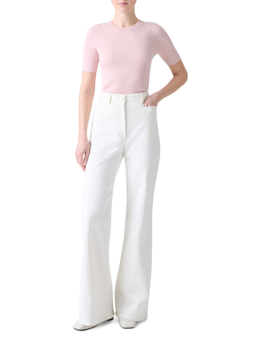 TWISTED COTTON RIBBED TOP