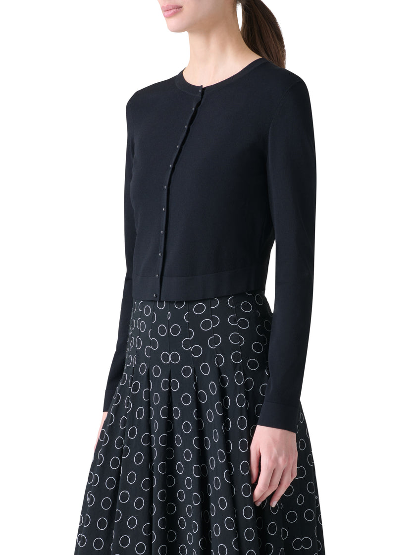 CROP CREWNECK CARDIGAN