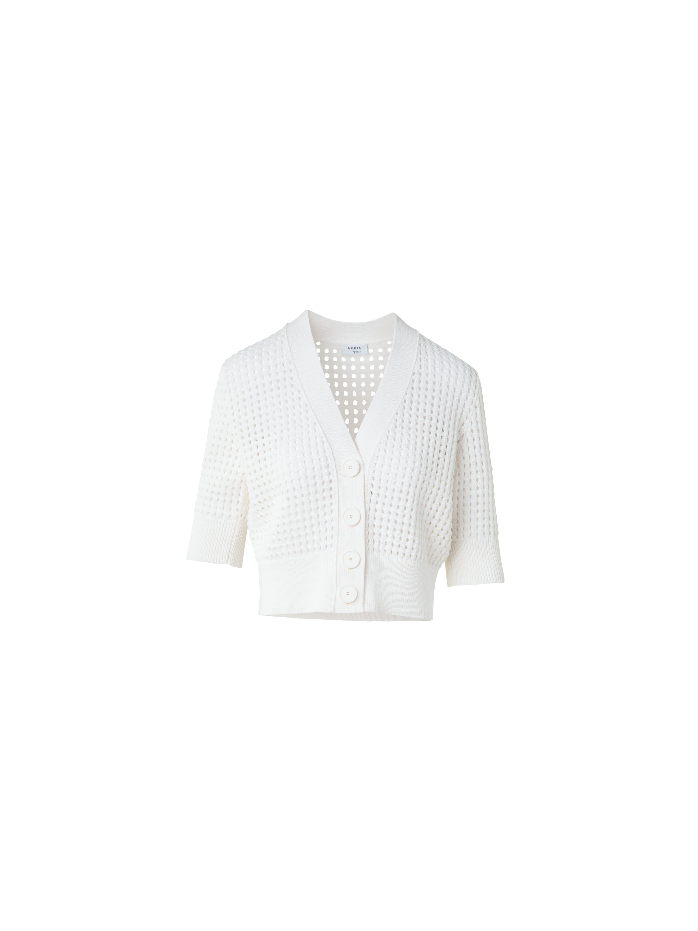 CHUNKY COTTON MESH KNIT CARDIGAN