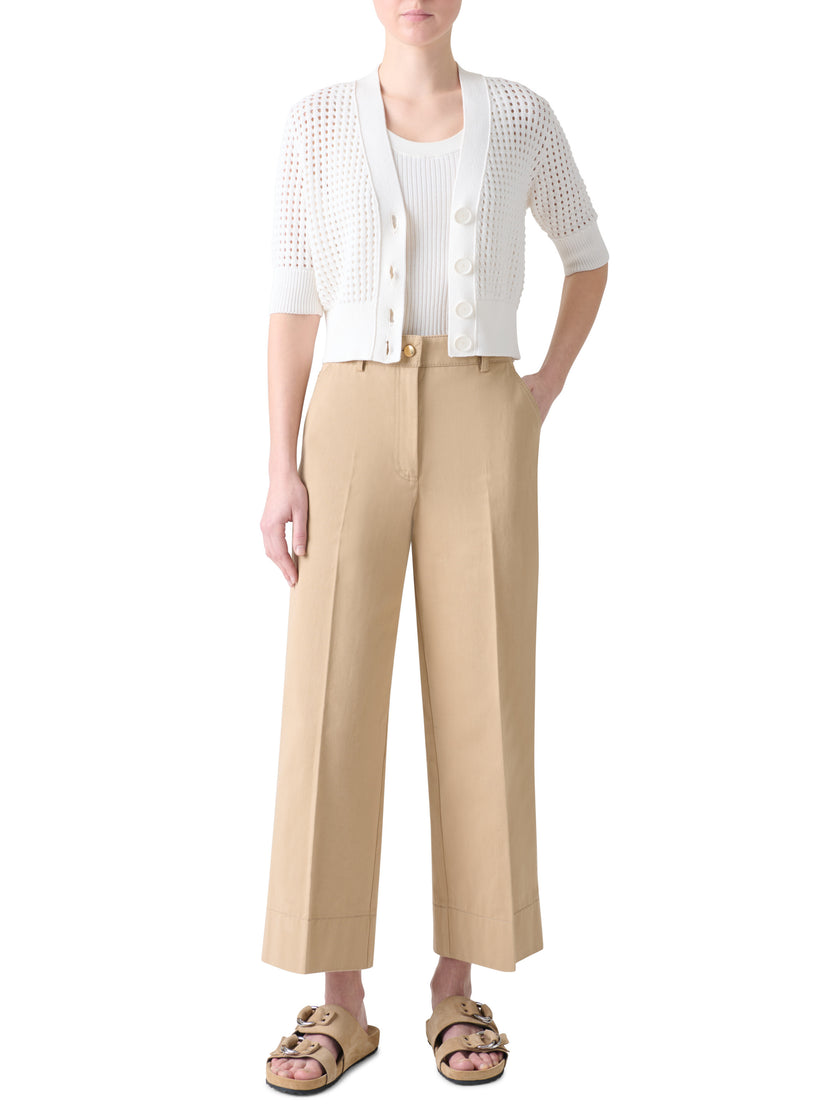 CHUNKY COTTON MESH KNIT CARDIGAN