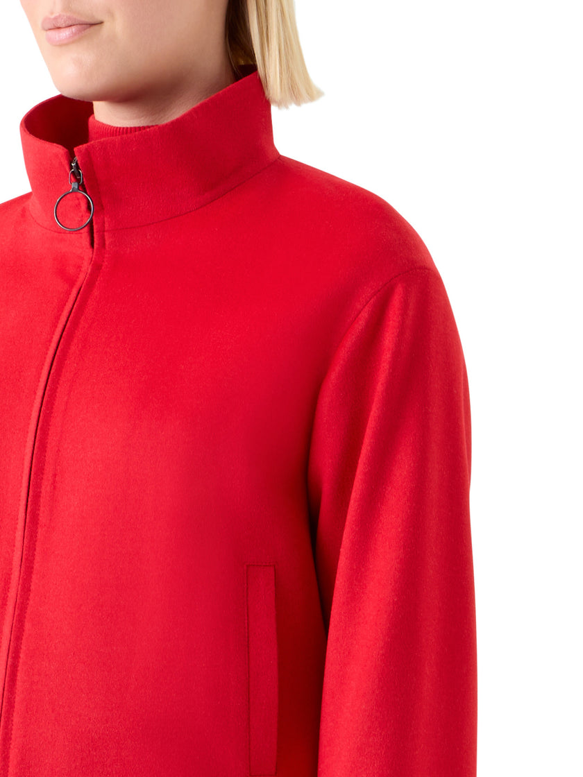 ZIP FRONT WOOL AND CASHMERE JACKET