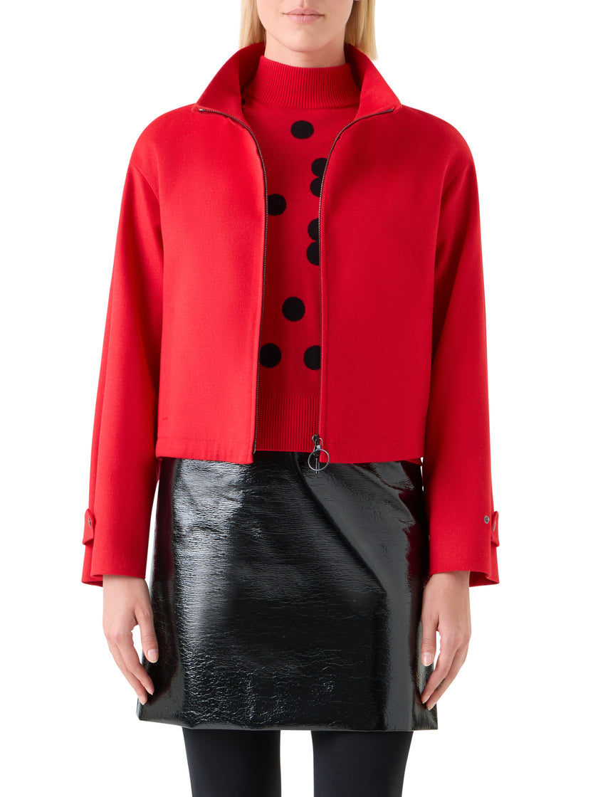 ZIP FRONT WOOL AND CASHMERE JACKET